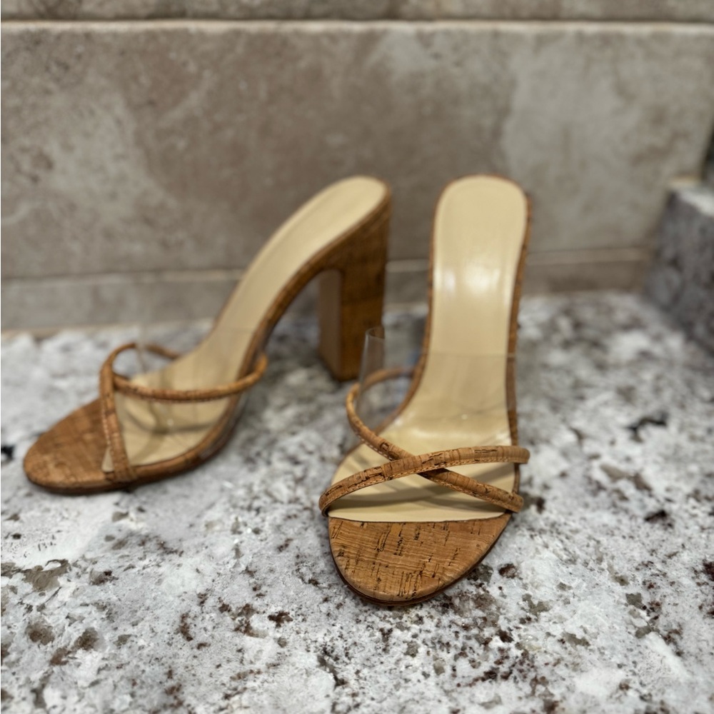 House of Harlow 1960 Cork Tan Heels